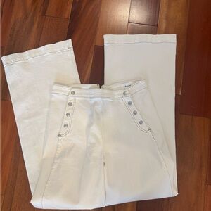 Frame Denim Cream Wide Leg Pants